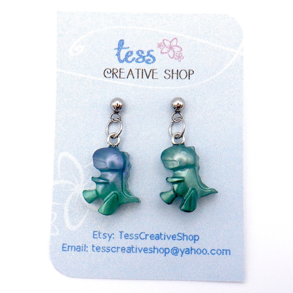 Small Resin Dinosaurs Earrings New
